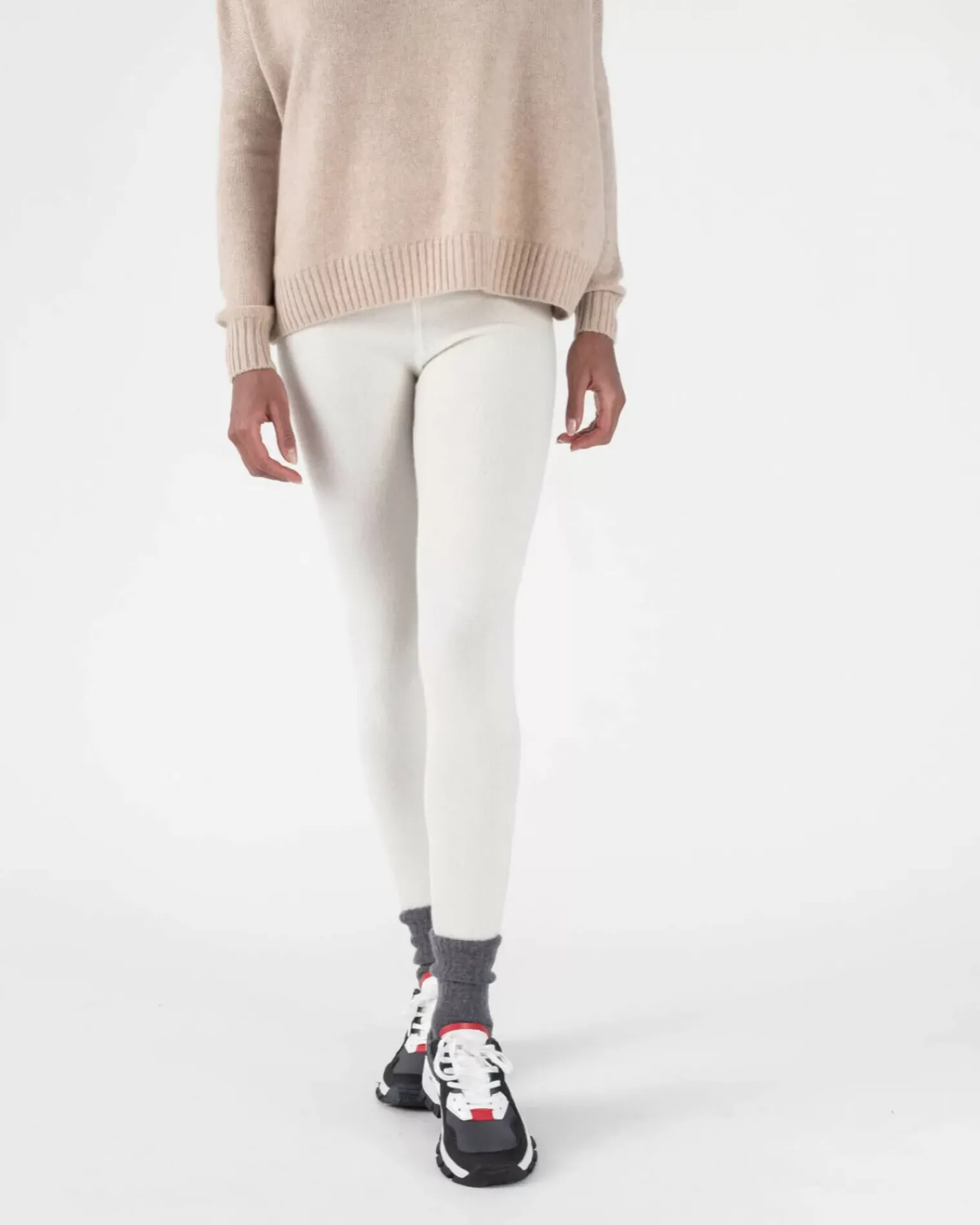 Kujten Joggings & Leggings>Plain Colored Cashmere Leggings Blanc