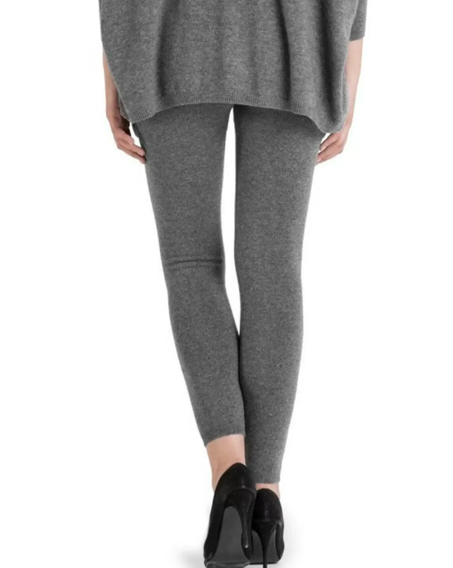 Kujten Joggings & Leggings>Plain Colored Cashmere Leggings Gris Flanelle