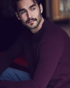 Kujten Sweaters & Sweatshirts>Plain Raglan Sleeves Cashmere Sweater Bordeaux