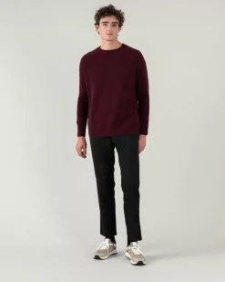 Kujten Sweaters & Sweatshirts>Plain Raglan Sleeves Cashmere Sweater Bordeaux