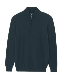 Kujten Sweaters & Sweatshirts>Plain Turtleneck Cashmere Man Sweater With Elbow Patches Sapin