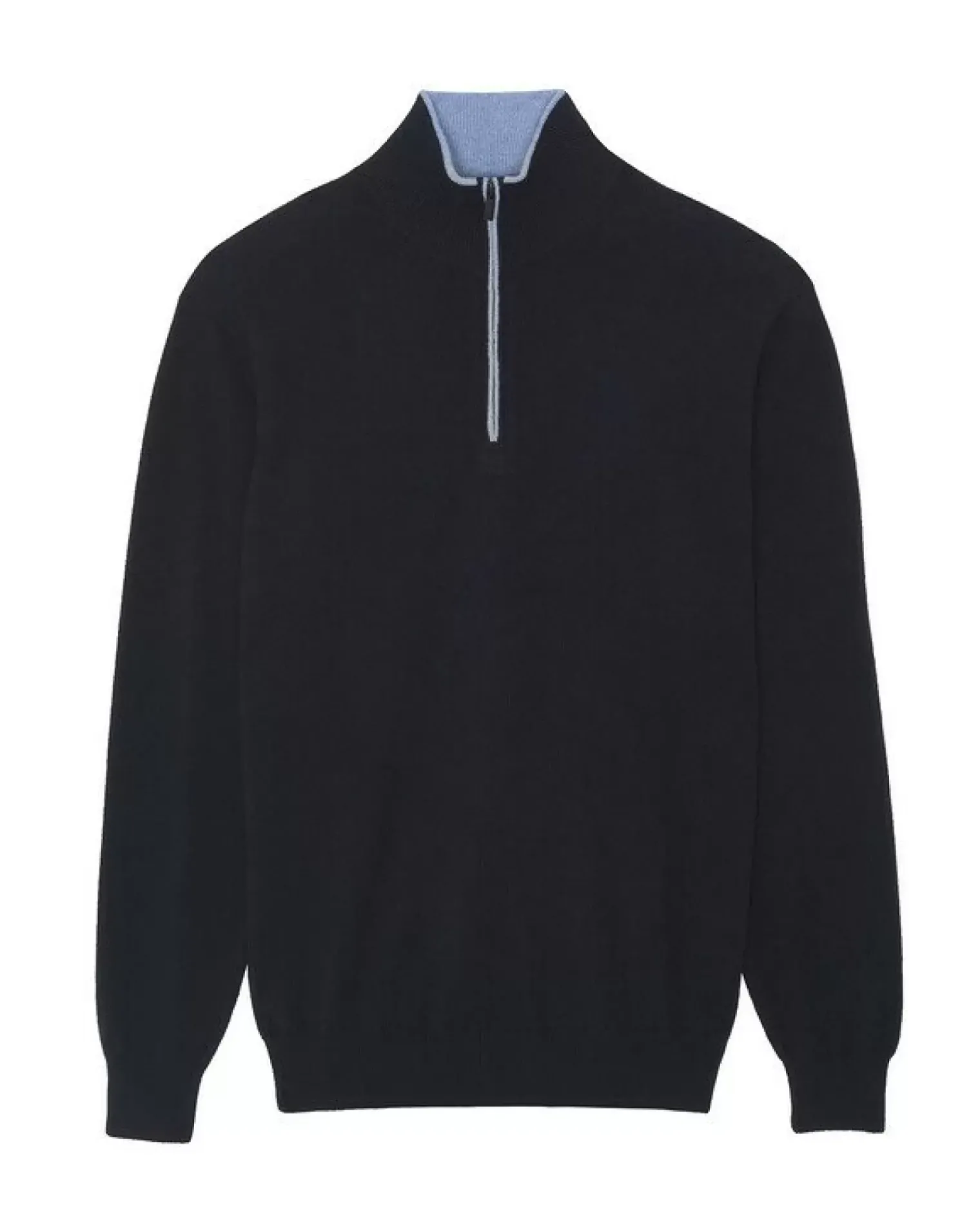 Kujten Sweaters & Sweatshirts>Plain Turtleneck Cashmere Man Sweater With Elbow Patches Bleu Marine Fonce