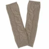 Kujten Gloves & Mittens>Plain Twisted Cashmere Mittens, 8-Threads Beige Taupe