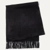Kujten Scarves & Snoods>Plain Woven Cashmere Scarf Noir
