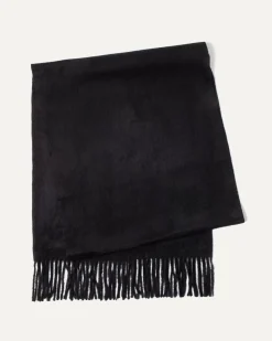 Kujten Scarves & Snoods>Plain Woven Cashmere Scarf Noir