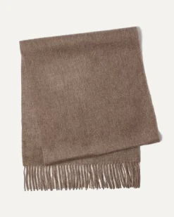 Kujten Scarves & Snoods>Plain Woven Cashmere Scarf Beige Taupe