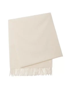Kujten Scarves & Snoods>Plain Woven Cashmere Scarf Blanc