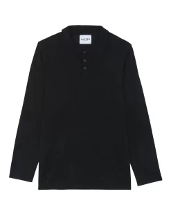 Kujten Sweaters & Sweatshirts>Polo Collar Silk-Cashmere Sweater Noir