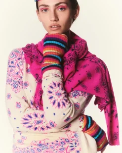 Kujten Sweaters & Sweatshirts>Printed Round Neck Cashmere Sweater, 2-Threads Deep Kabalos