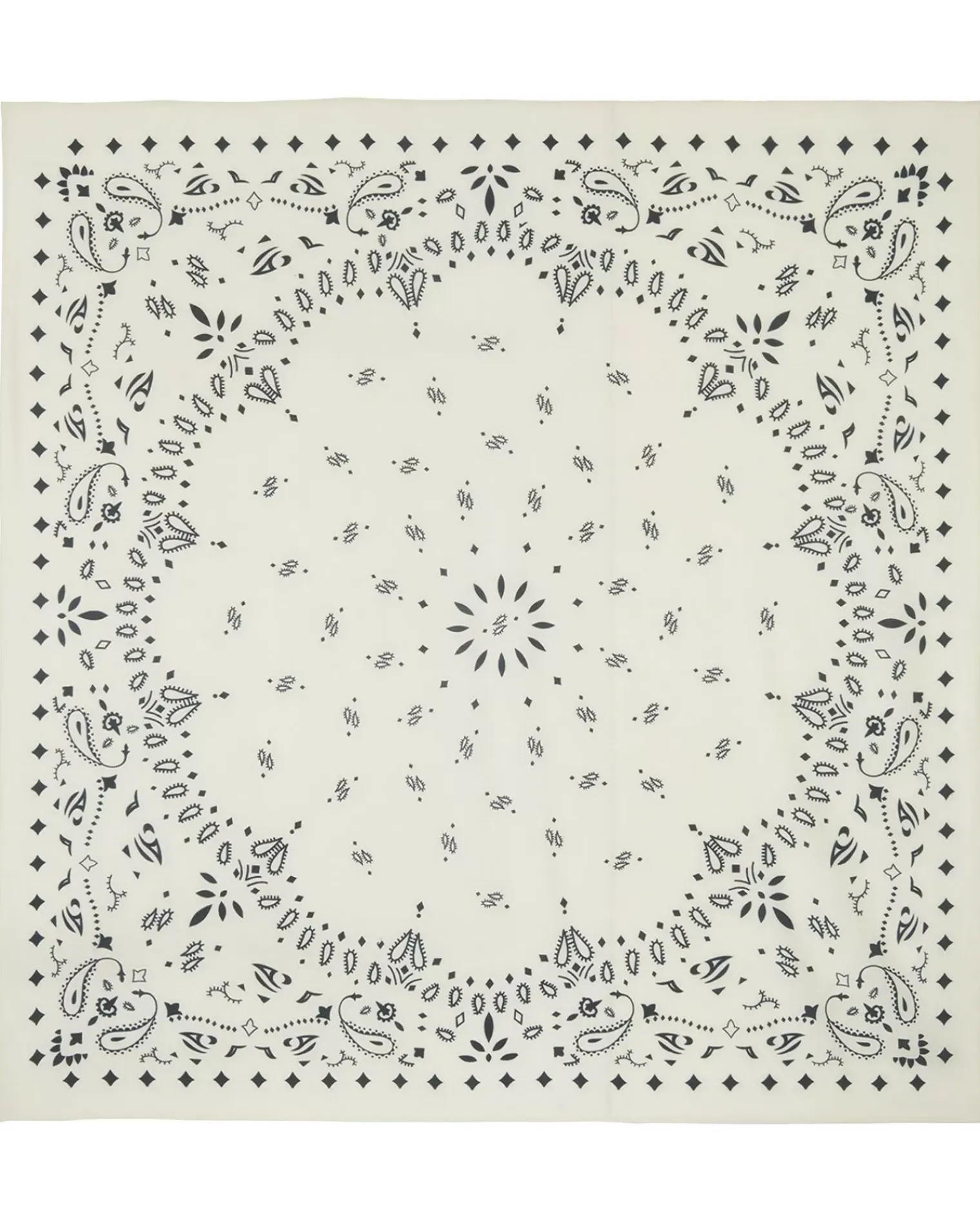 Kujten Scarves & Snoods>Printed Very Large Cashmere Bandana Blanc