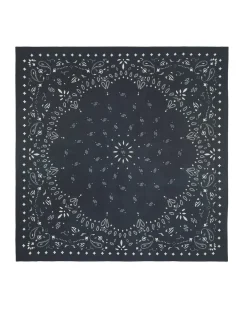 Kujten Scarves & Snoods>Printed Very Large Cashmere Bandana Noir