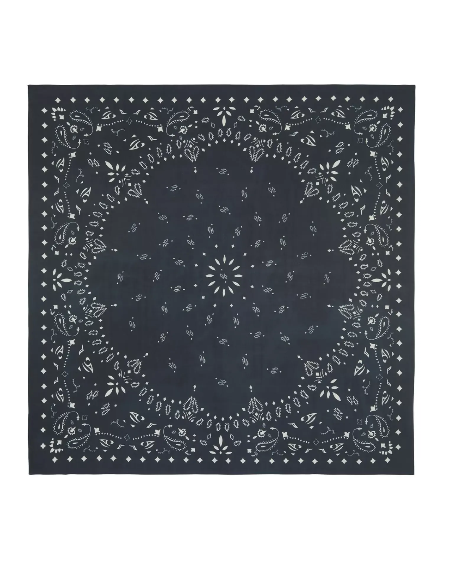Kujten Scarves & Snoods>Printed Very Large Cashmere Bandana Noir