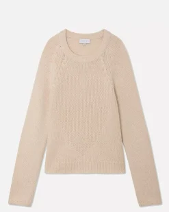Kujten Sweaters & Sweatshirts>Raglan Round Neck Cashmere Sweater Vanille