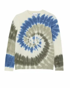 Kujten Sweaters>Rainbow Tie & Dye Cashmere Round Neck Sweater, 2-Threads Jeans