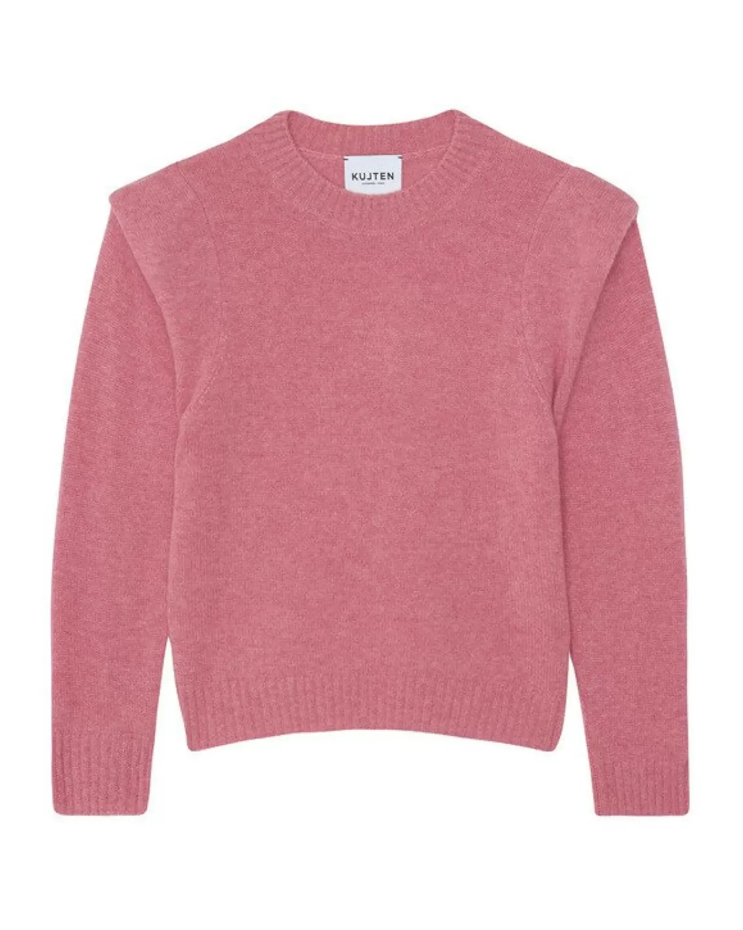 Kujten Sweaters & Sweatshirts>Round Neck Cashmere Shoulder Pad Sweater Rose Chine