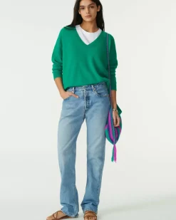 Kujten Sweaters & Sweatshirts>Round Neck Cashmere Sweater Vert Jade