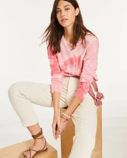 Kujten Sweaters & Sweatshirts>Round Neck Cashmere Sweater Rose Fluo