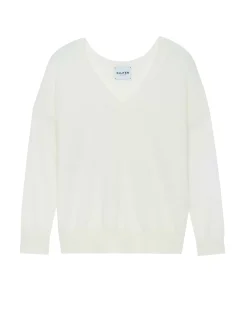 Kujten Sweaters & Sweatshirts>Round Neck Cashmere Sweater Blanc