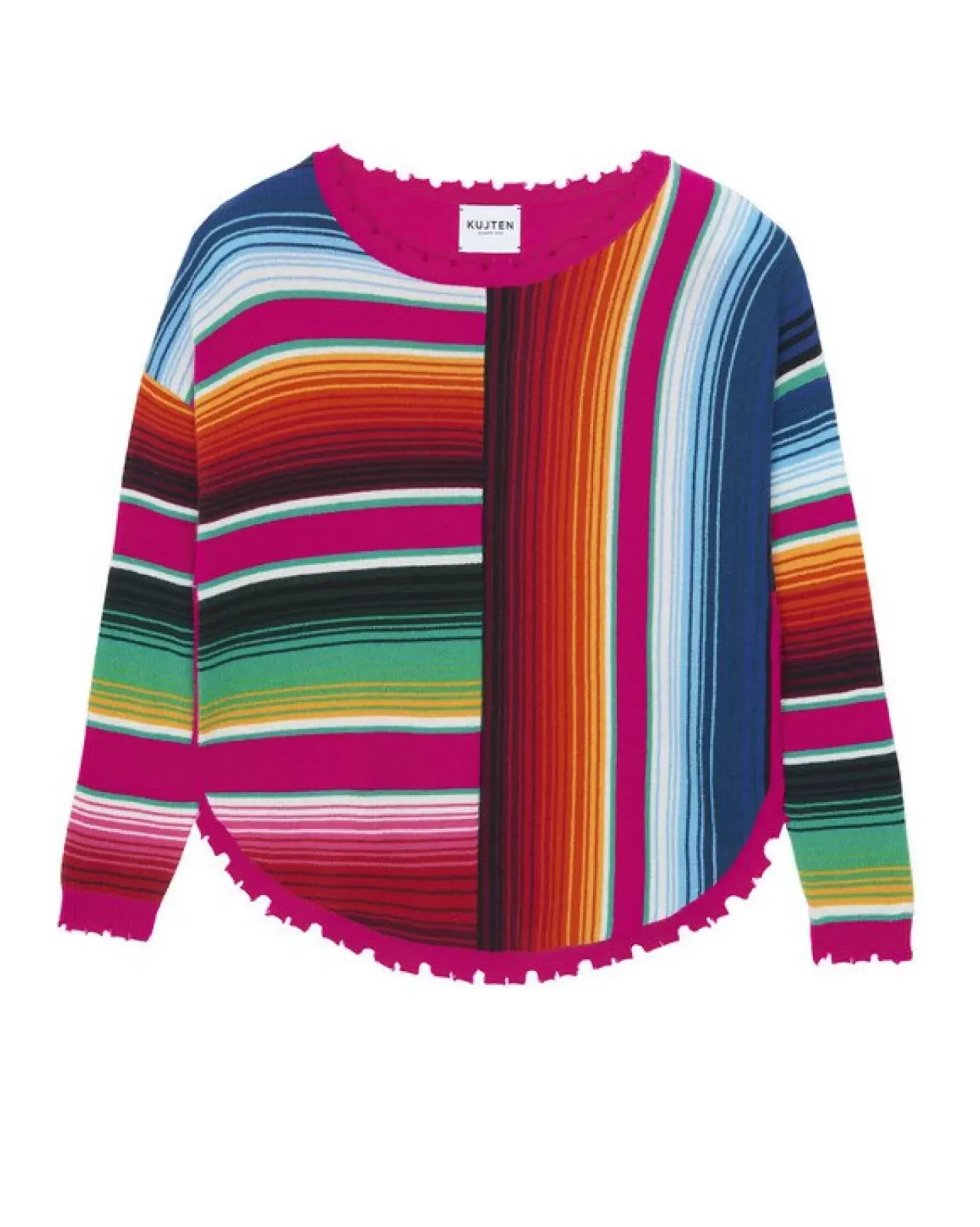 Kujten Sweaters & Sweatshirts>Round Neck Cashmere Sweater Rose Magenta