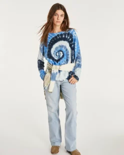 Kujten Sweaters & Sweatshirts>Round Neck Cashmere Sweater Bleu Indigo Chine