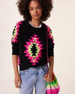 Kujten Sweaters & Sweatshirts>Round Neck Cashmere Sweater, 2-Threads Noir