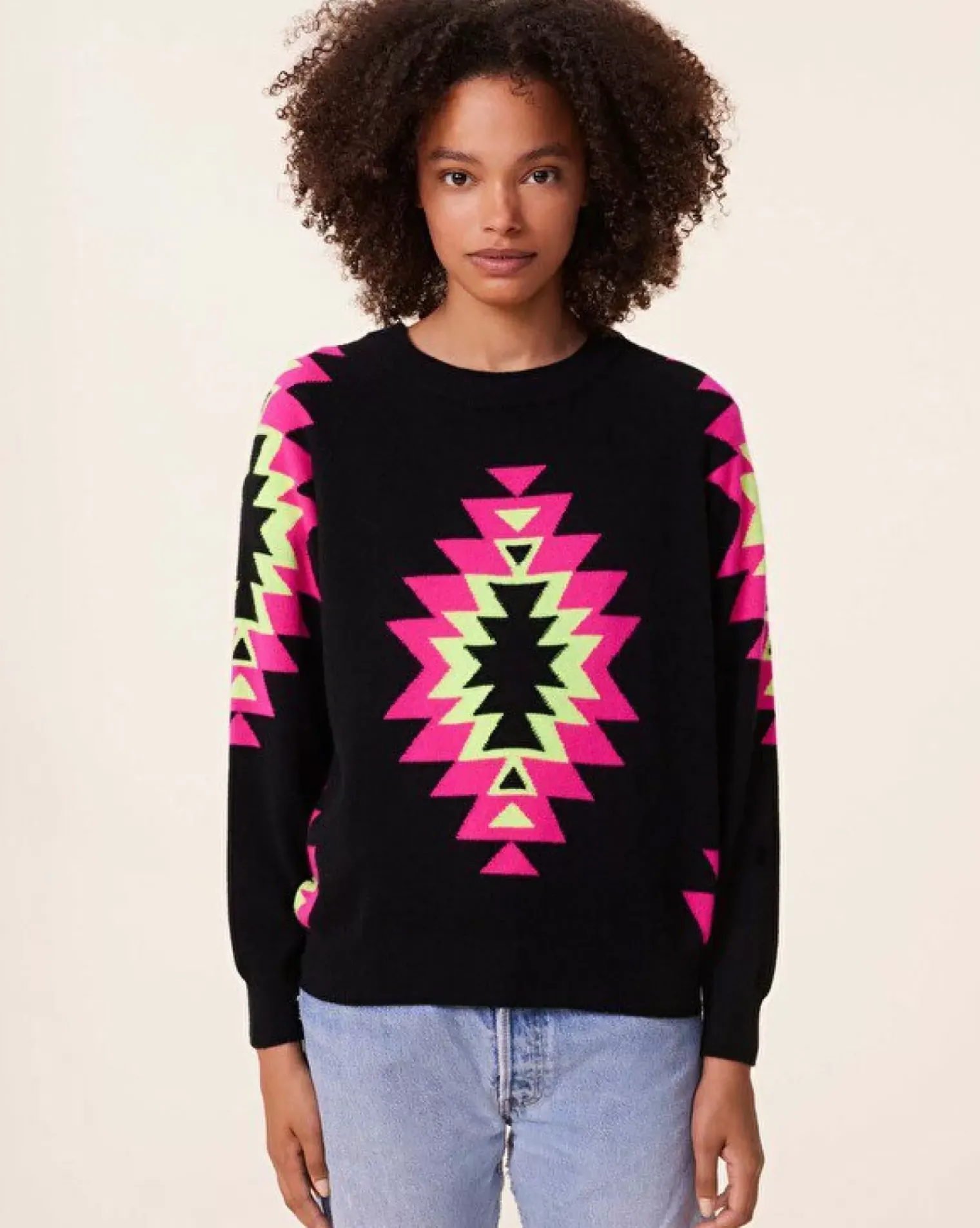 Kujten Sweaters & Sweatshirts>Round Neck Cashmere Sweater, 2-Threads Noir