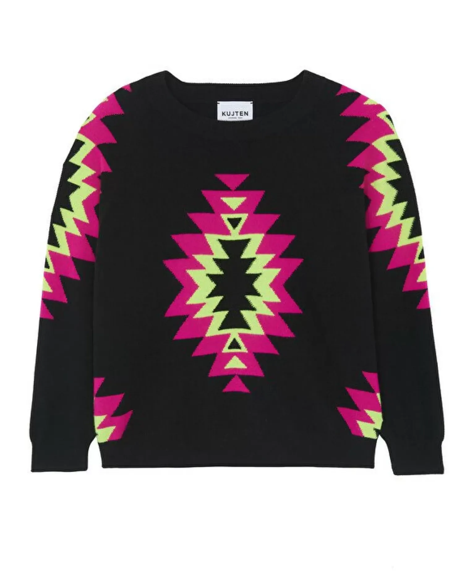 Kujten Sweaters & Sweatshirts>Round Neck Cashmere Sweater, 2-Threads Noir
