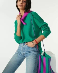 Kujten Sweaters & Sweatshirts>Round Neck Cashmere Sweater Vert Jade