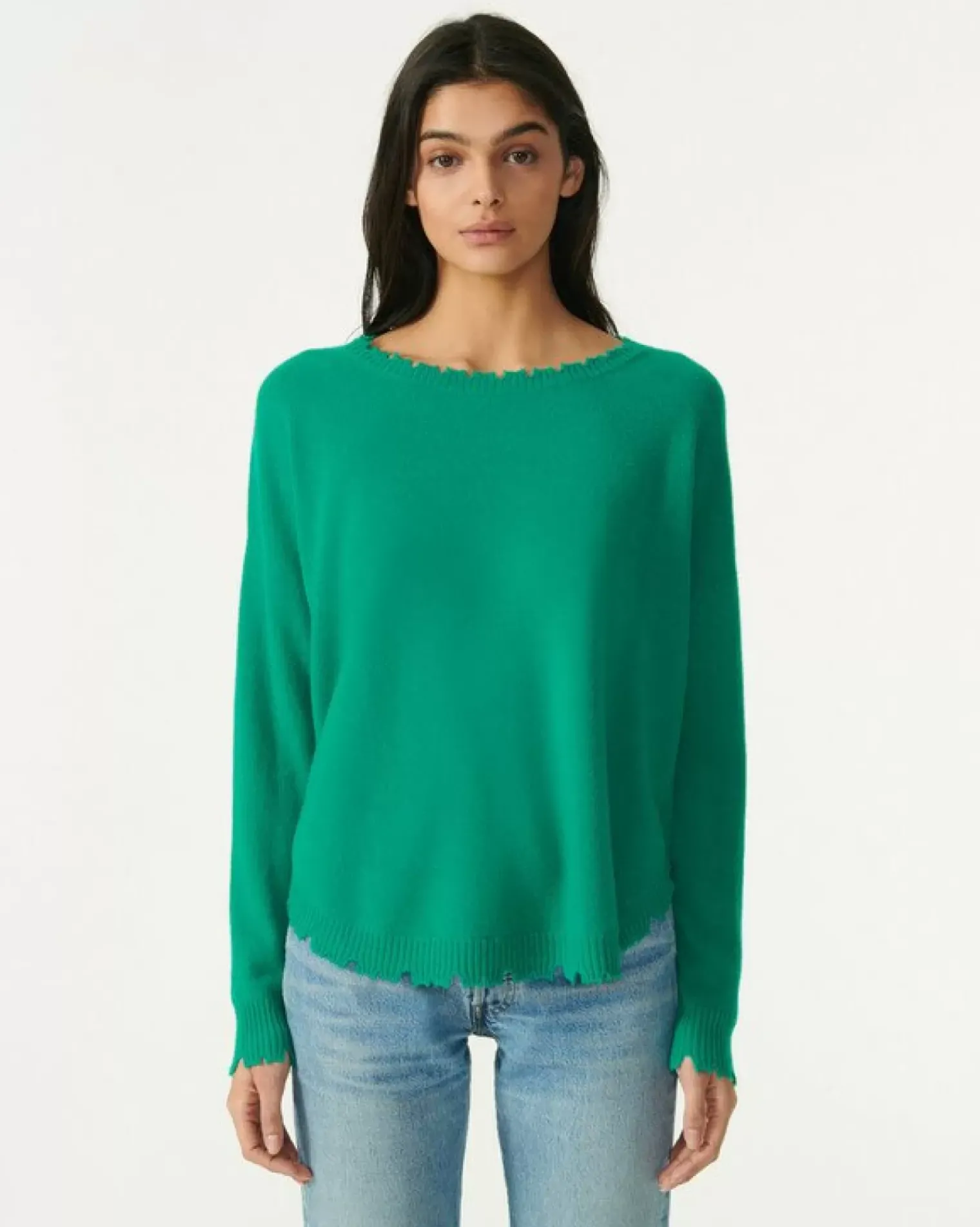 Kujten Sweaters & Sweatshirts>Round Neck Cashmere Sweater Vert Jade