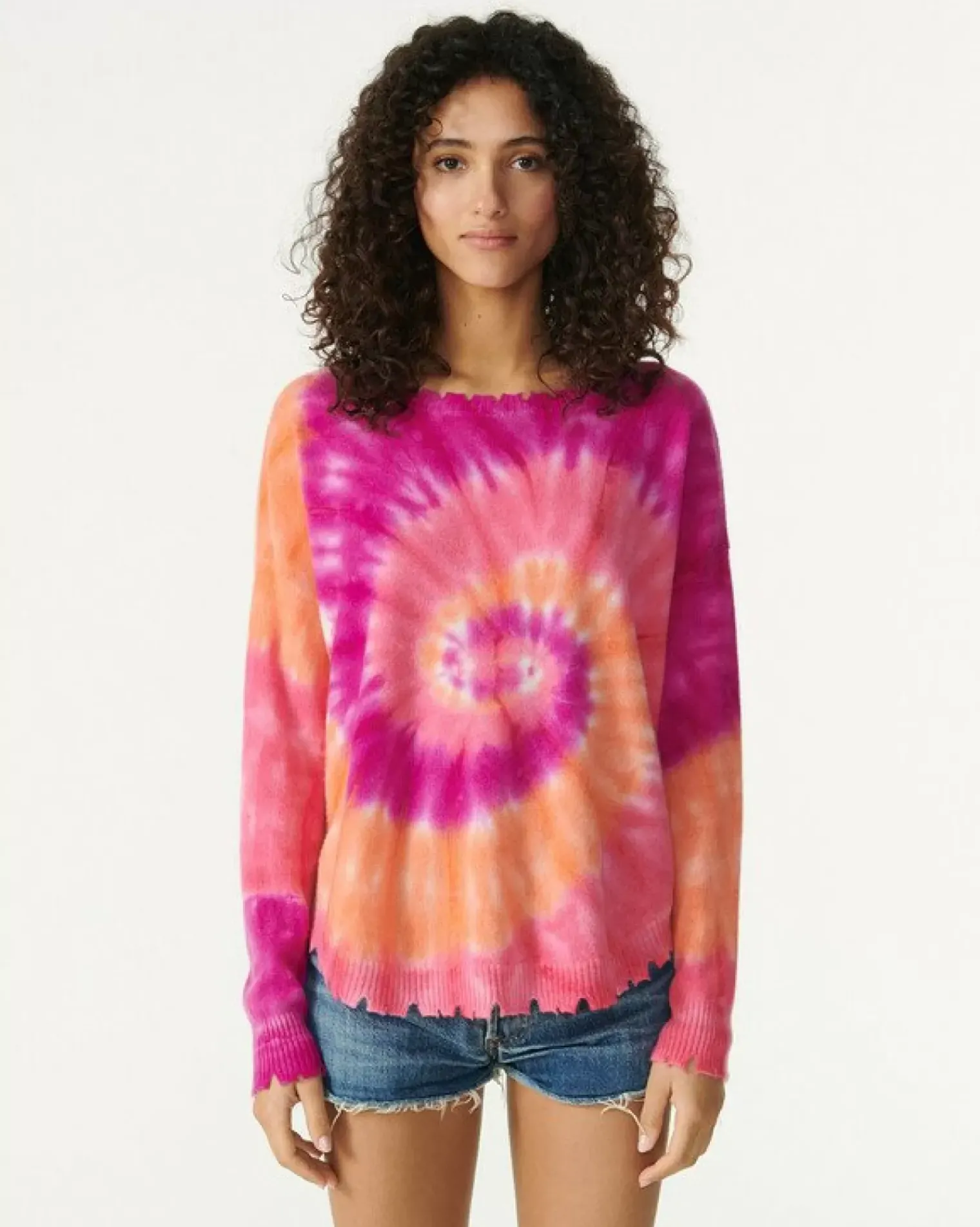 Kujten Sweaters & Sweatshirts>Round Neck Cashmere Sweater Rose Neon