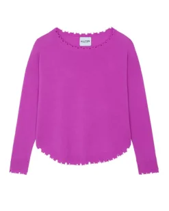 Kujten Sweaters & Sweatshirts>Round Neck Cashmere Sweater Violet Fluo
