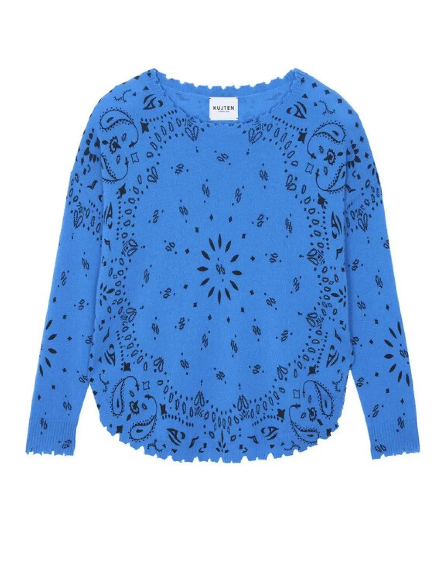 Kujten Sweaters & Sweatshirts>Round Neck Cashmere Sweater Bleu Kabalos