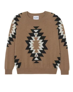 Kujten Sweaters & Sweatshirts>Round Neck Cashmere Sweater, 2-Threads Camelo