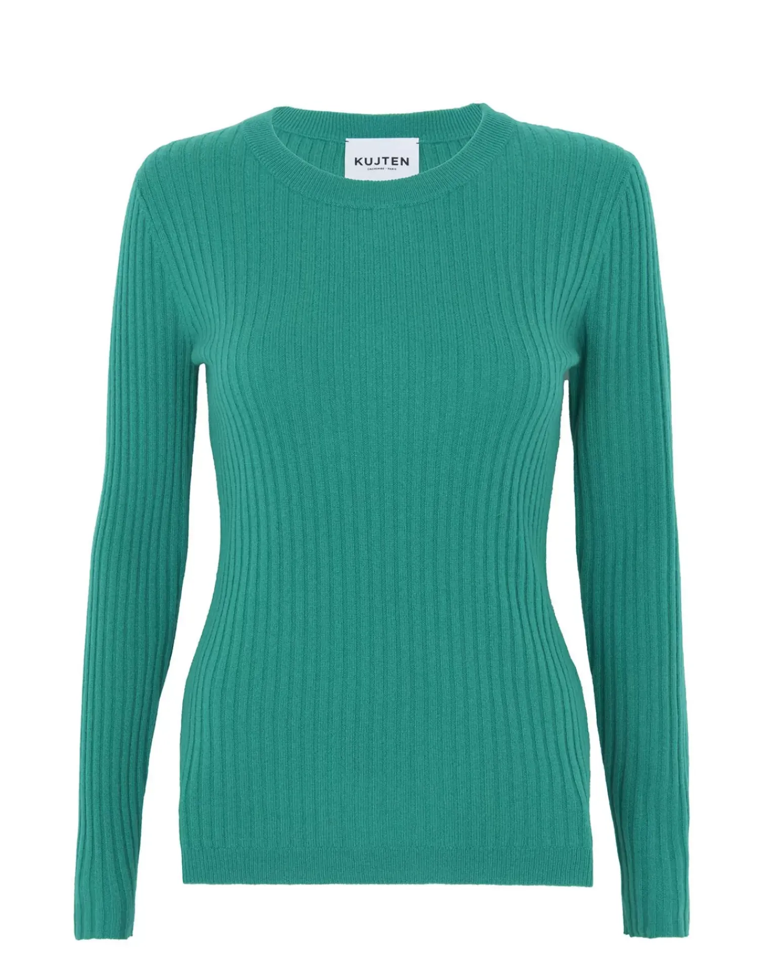 Kujten Sweaters & Sweatshirts>Round Neck Cashmere Sweater Vert Jade