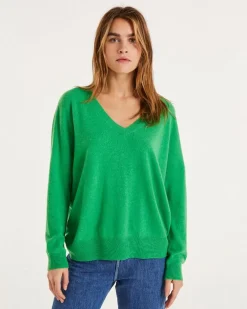 Kujten Sweaters & Sweatshirts>Round Neck Cashmere Sweater Vert Gazon