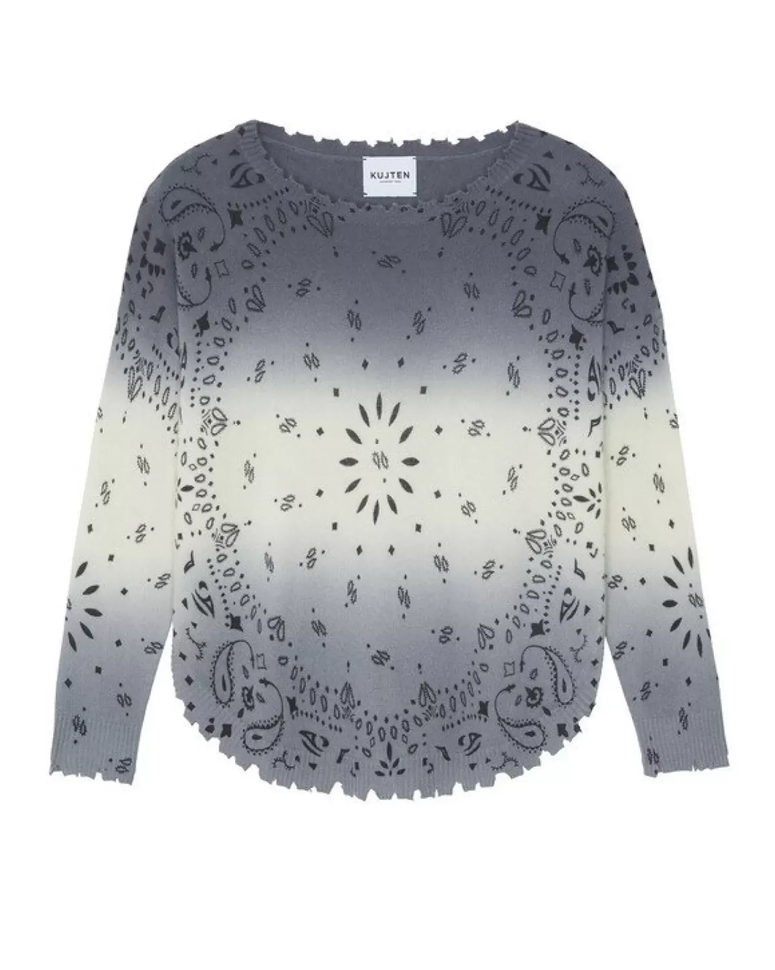 Kujten Sweaters & Sweatshirts>Round Neck Cashmere Sweater, 2-Threads Blanc