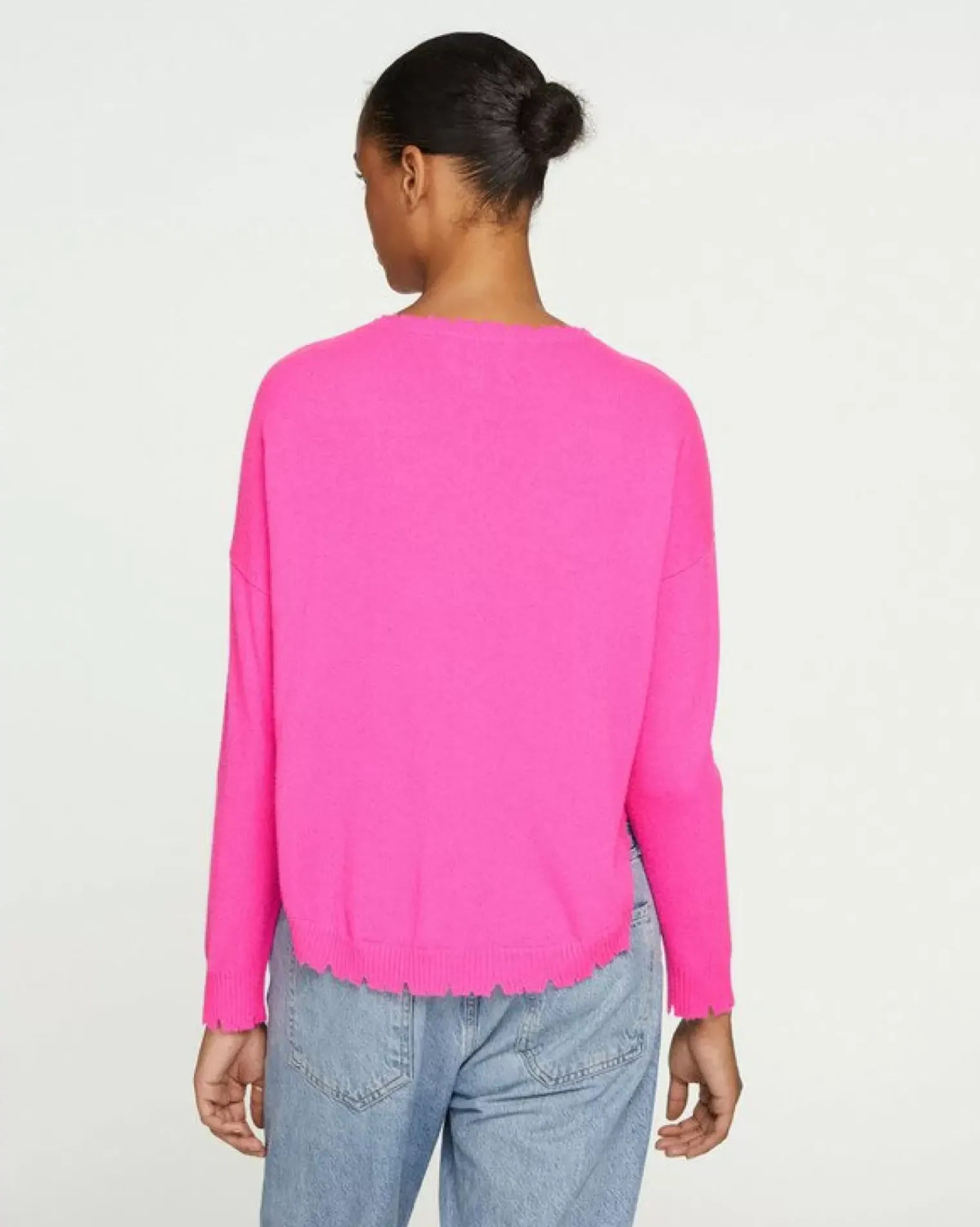 Kujten Sweaters & Sweatshirts>Round Neck Cashmere Sweater, 2-Threads Rose Neon