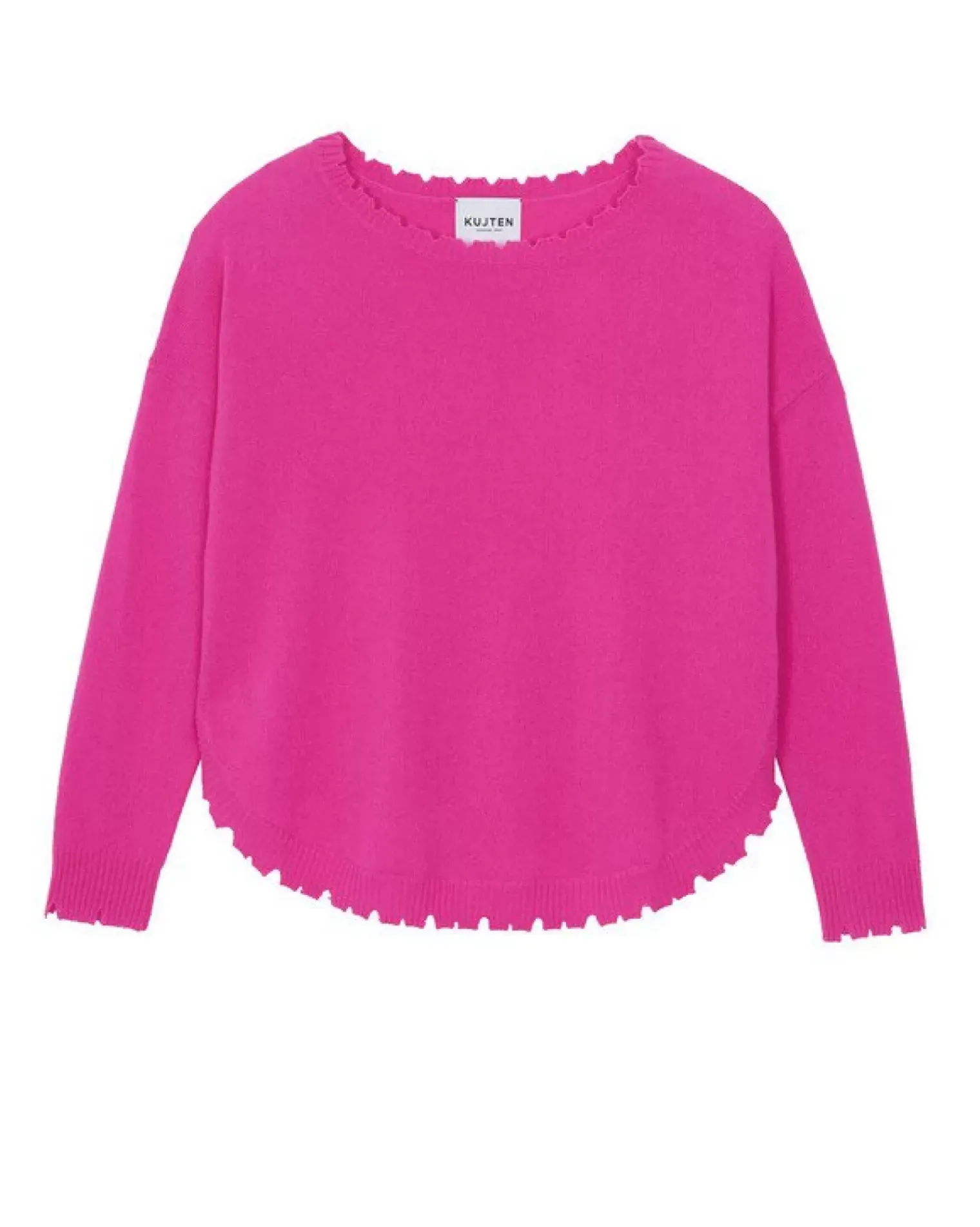 Kujten Sweaters & Sweatshirts>Round Neck Cashmere Sweater, 2-Threads Rose Neon