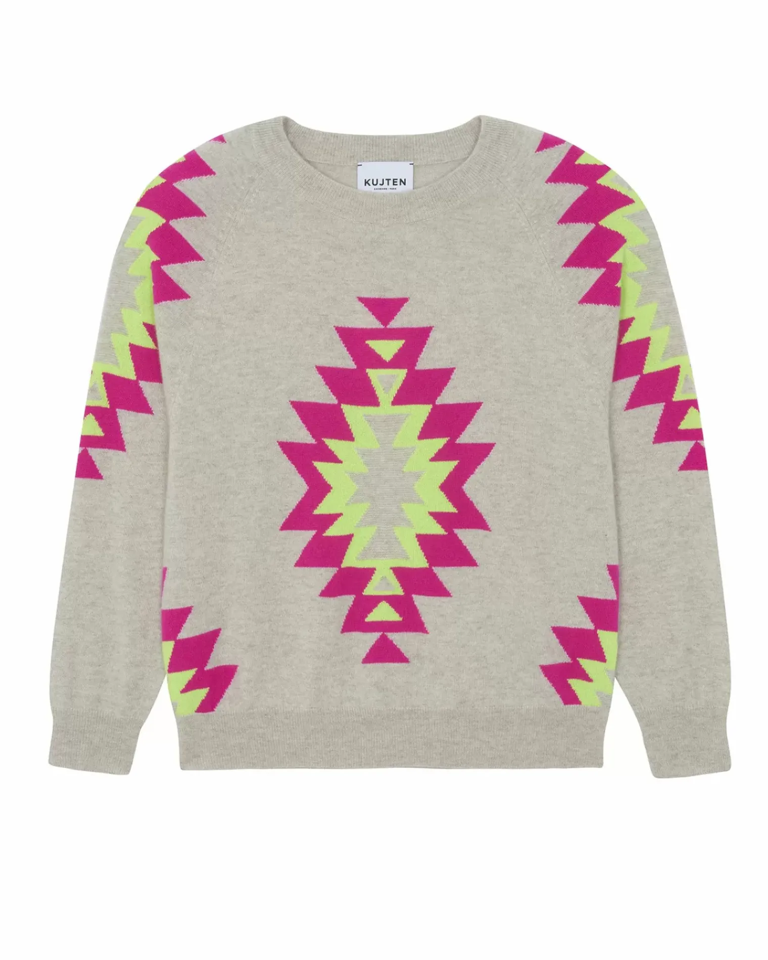 Kujten Sweaters & Sweatshirts>Round Neck Cashmere Sweater, 2-Threads Avoine