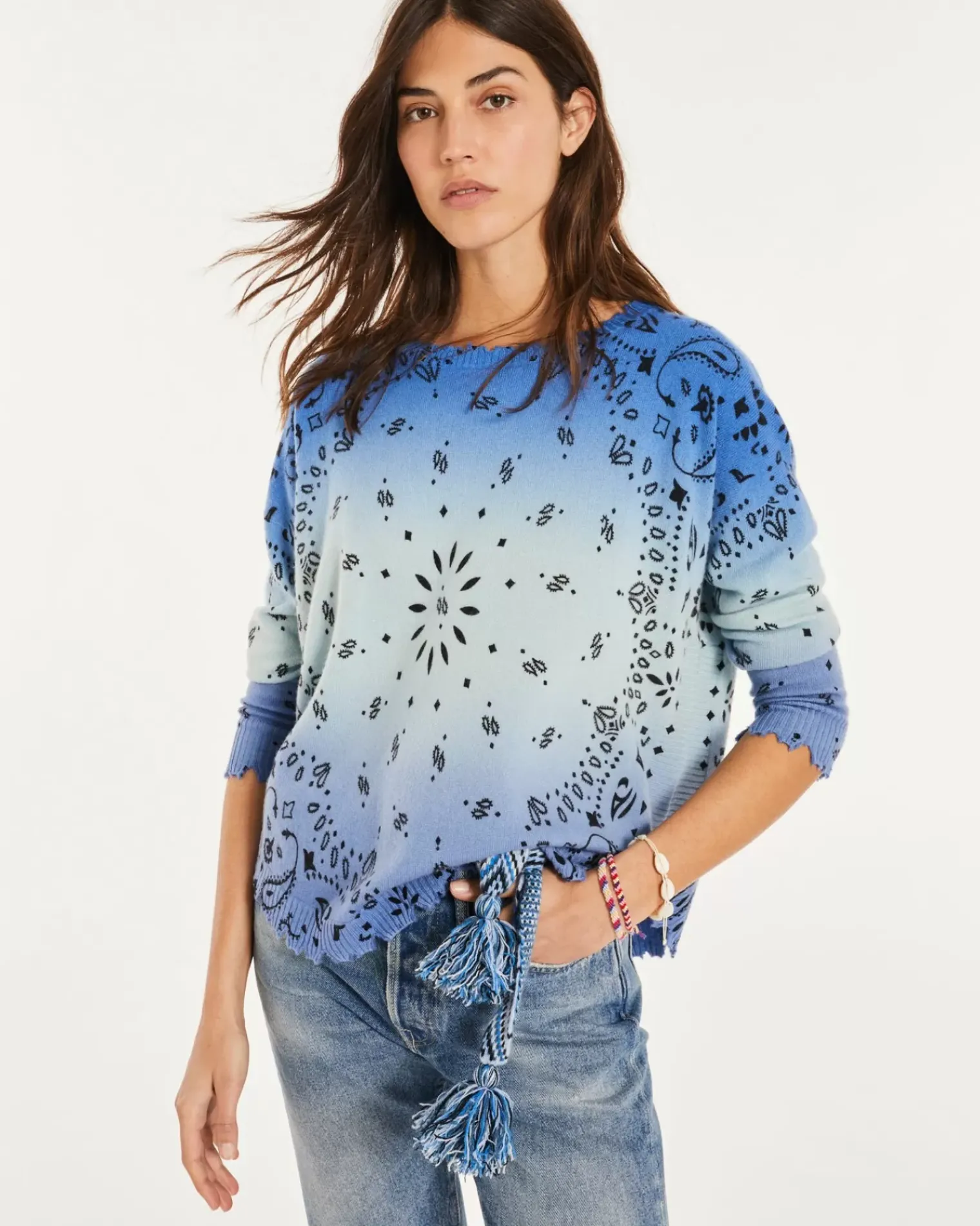 Kujten Sweaters & Sweatshirts>Round Neck Cashmere Sweater Jeans Clair