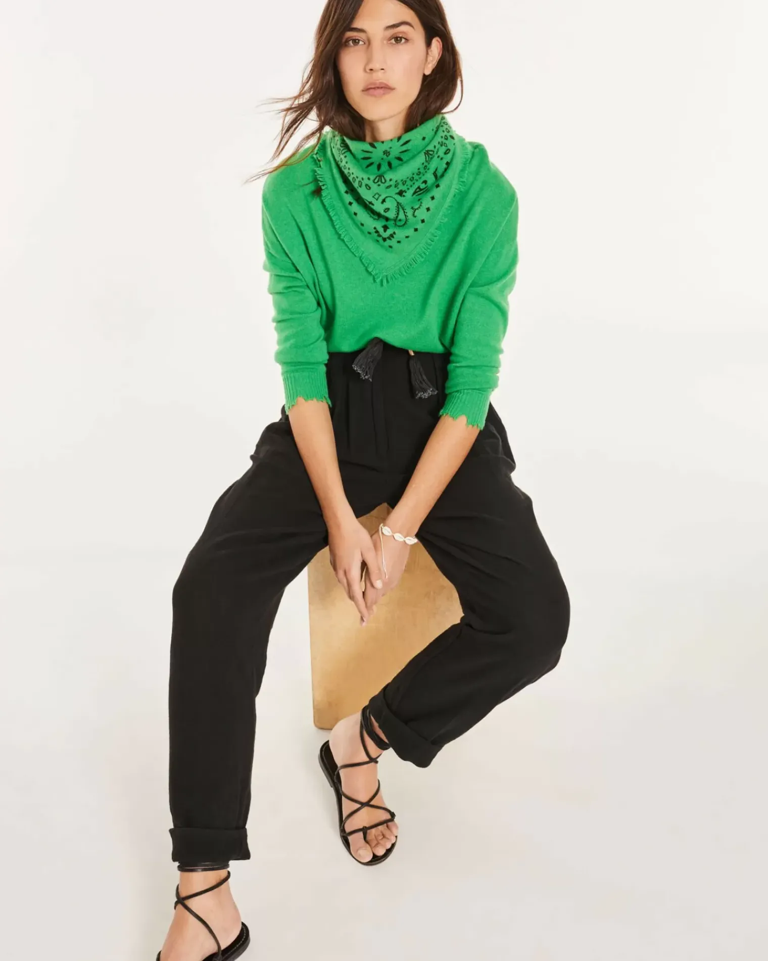 Kujten Sweaters & Sweatshirts>Round Neck Cashmere Sweater Vert Gazon
