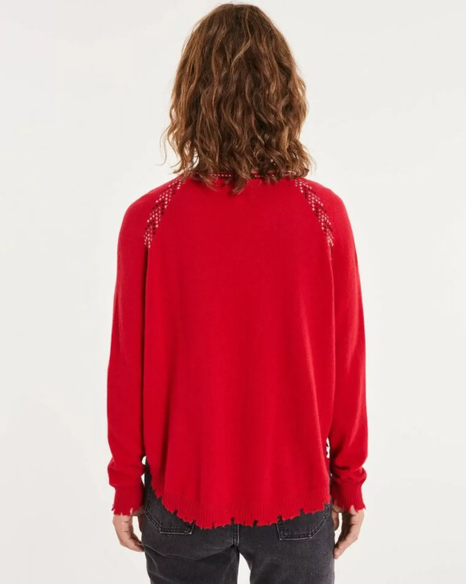Kujten Sweaters & Sweatshirts>Round Neck Liquette Cashmere Sweater Rouge