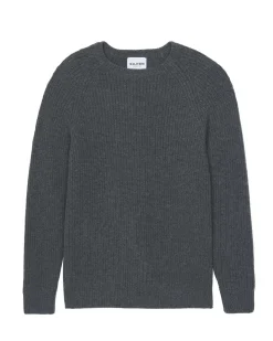 Kujten Sweaters & Sweatshirts>Round Neck Long Sleeve Sweater Gris Anthracite