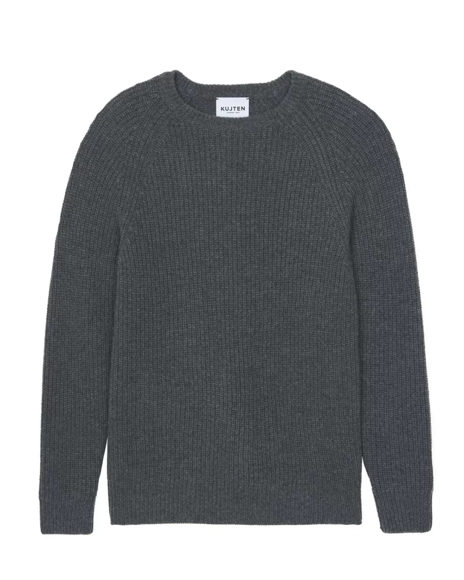 Kujten Sweaters & Sweatshirts>Round Neck Long Sleeve Sweater Gris Anthracite