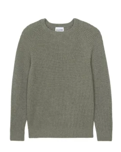 Kujten Sweaters & Sweatshirts>Round Neck Long Sleeve Sweater Kaki Chine
