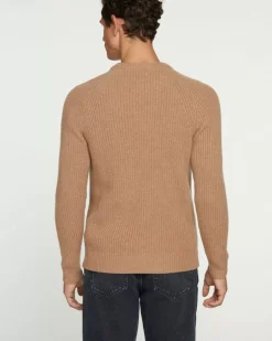 Kujten Sweaters & Sweatshirts>Round Neck Long Sleeve Sweater Camelo