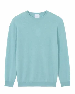 Kujten Sweaters & Sweatshirts>Round Neck Long Sleeves Cashmere Sweater Turquoise Pacific