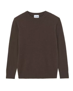 Kujten Sweaters & Sweatshirts>Round Neck Long-Sleeves Cashmere Sweater Chataigne