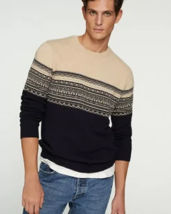 Kujten Sweaters & Sweatshirts>Round Neck Ski Sweater And Long Sleeves Bleu Marine Fonce