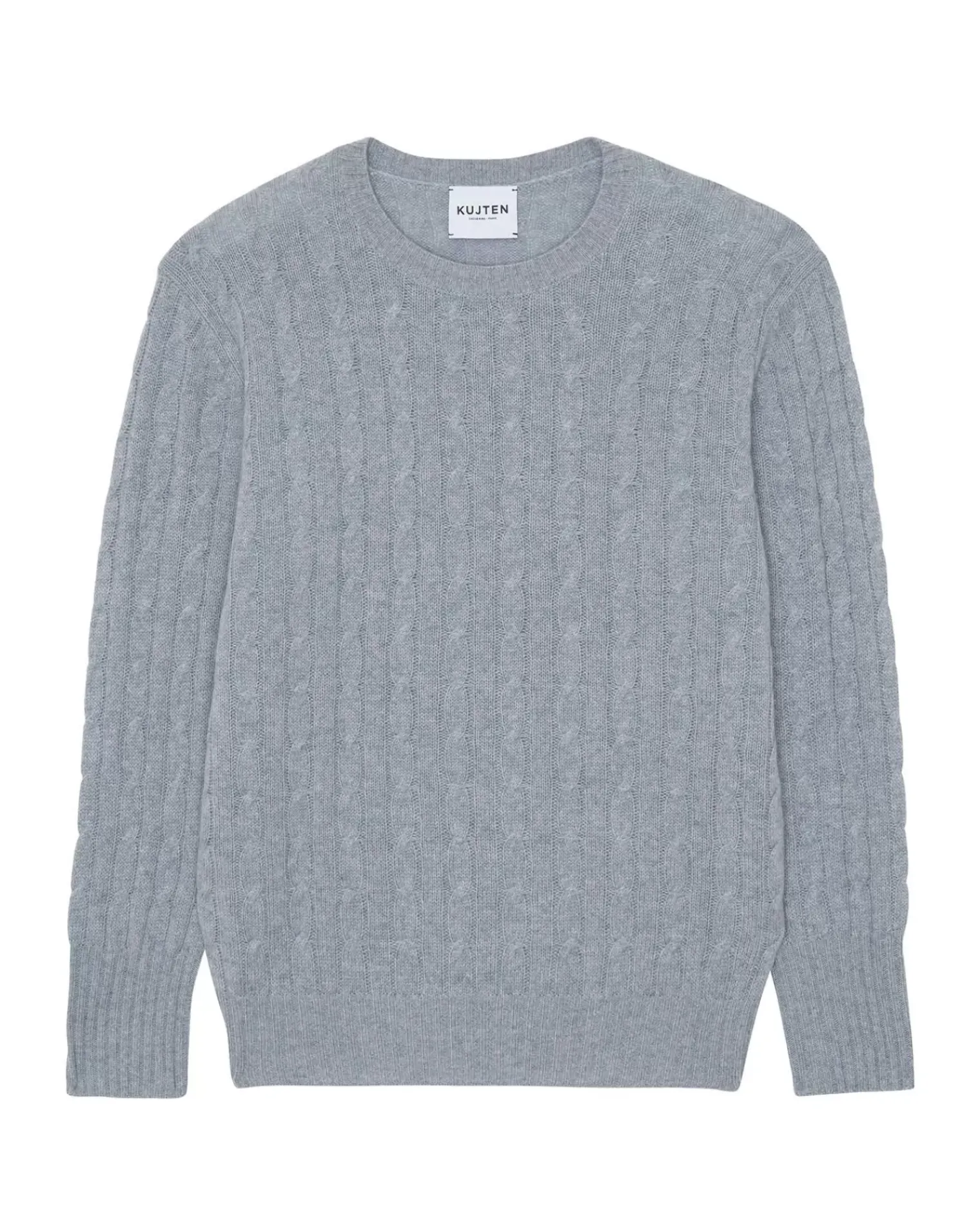 Kujten Sweaters & Sweatshirts>Round Neck Twisted Sweater Gris Chine